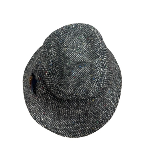 Foxford Real Irish Tweed Brown Walking Hat Feather Accent - Picture 2 of 7